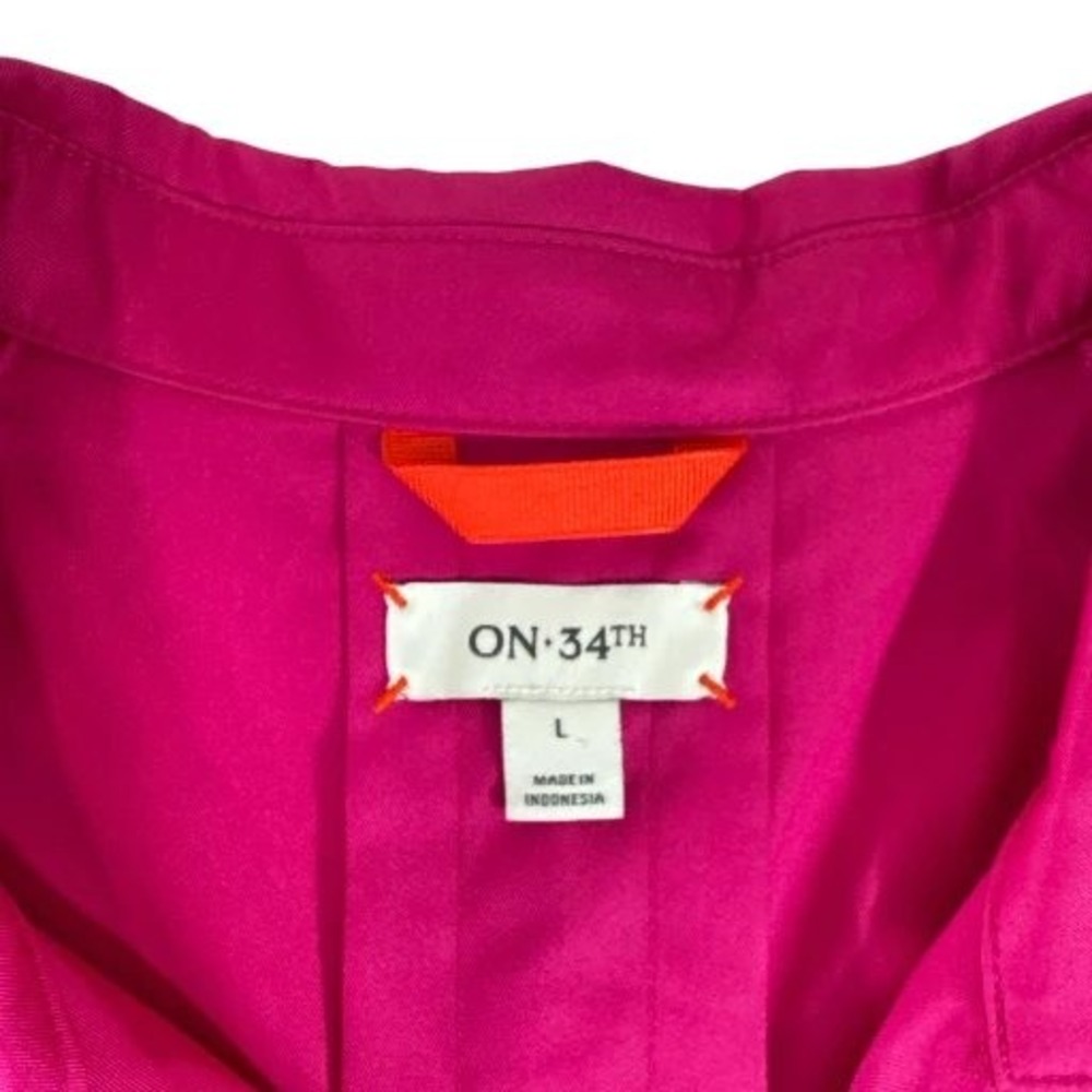 ON 34th Women's L Pink Double Breasted Short Trench Coat Cute NWOT - Picture 5 of 10